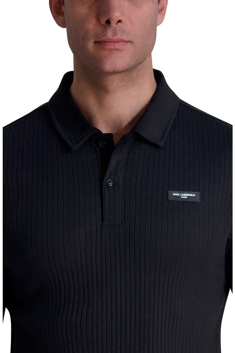 Rib Knit Polo, Alternate, color, BLACK