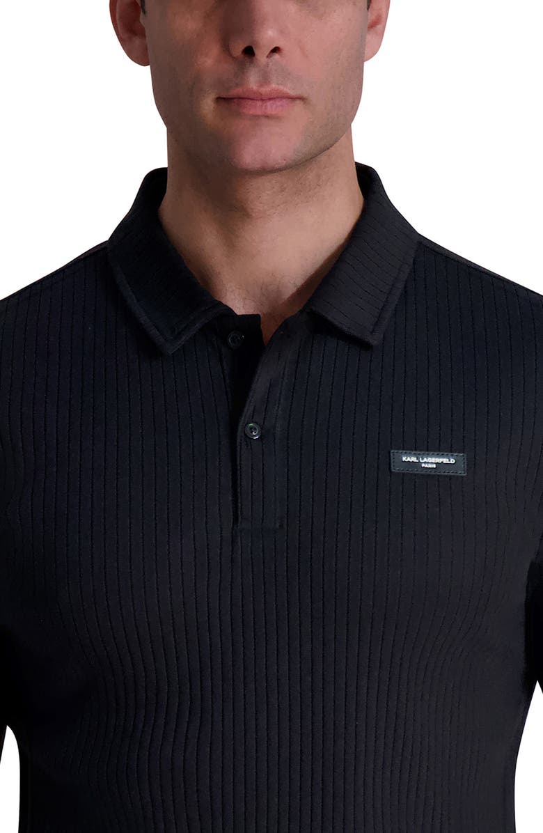 KARL LAGERFELD PARIS Rib Knit Polo, Alternate, color,