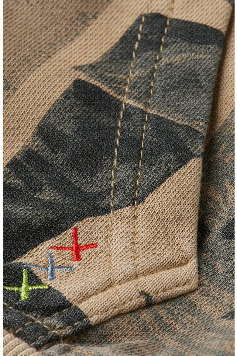 Kids' Cotton French Terry Zip Hoodie, Alternate, color, ART DEPT COLLAGE PLAZA TAUPE
