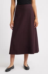 Eileen Fisher Felted Wool Jersey A-Line Skirt