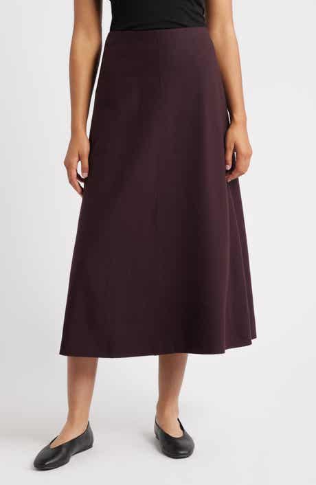 Eileen Fisher Felted Wool Jersey A-Line Skirt