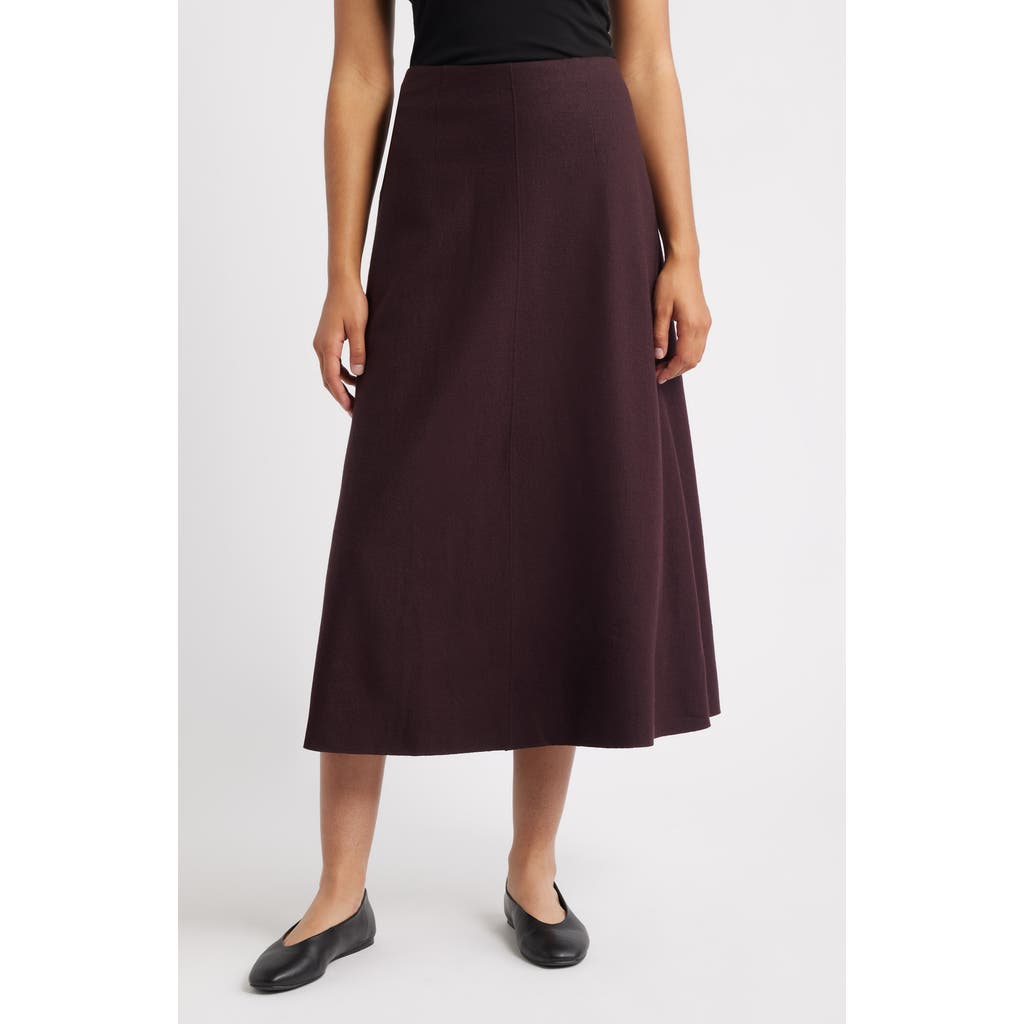 Eileen Fisher Felted Wool Jersey A-line Skirt In Burgundy