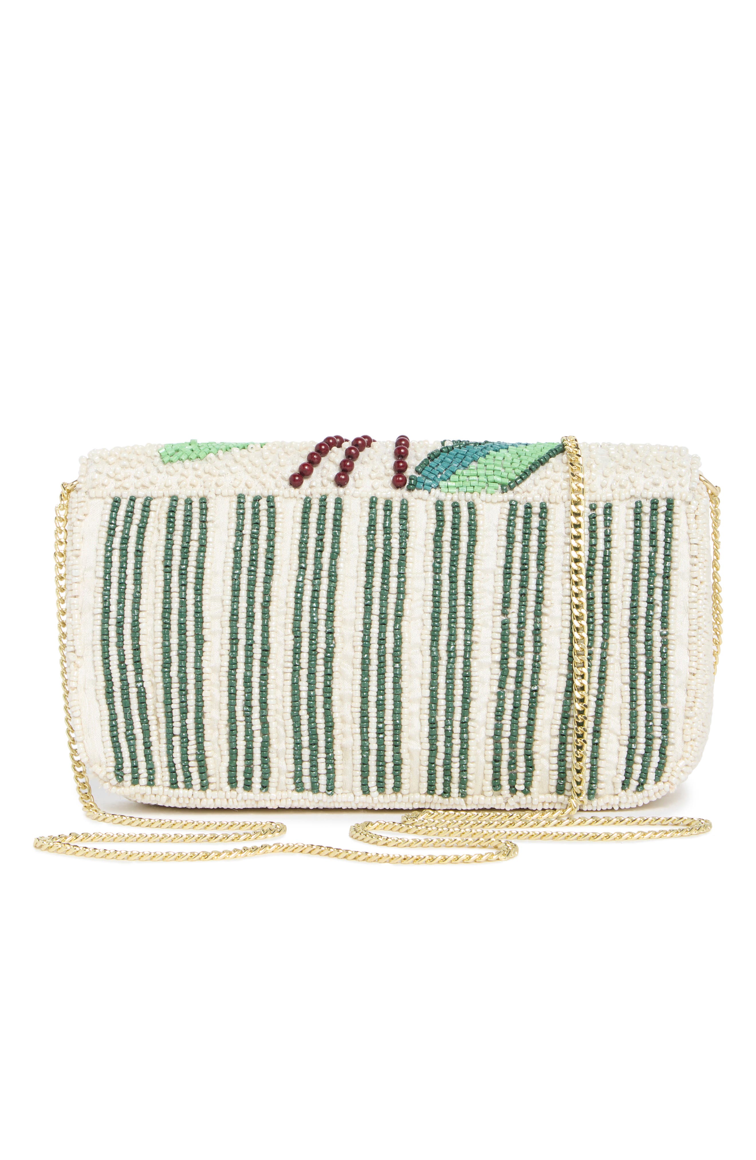 Caitlin Beaded Shoulder Bag, Alternate, color, JUNGLE CREAM