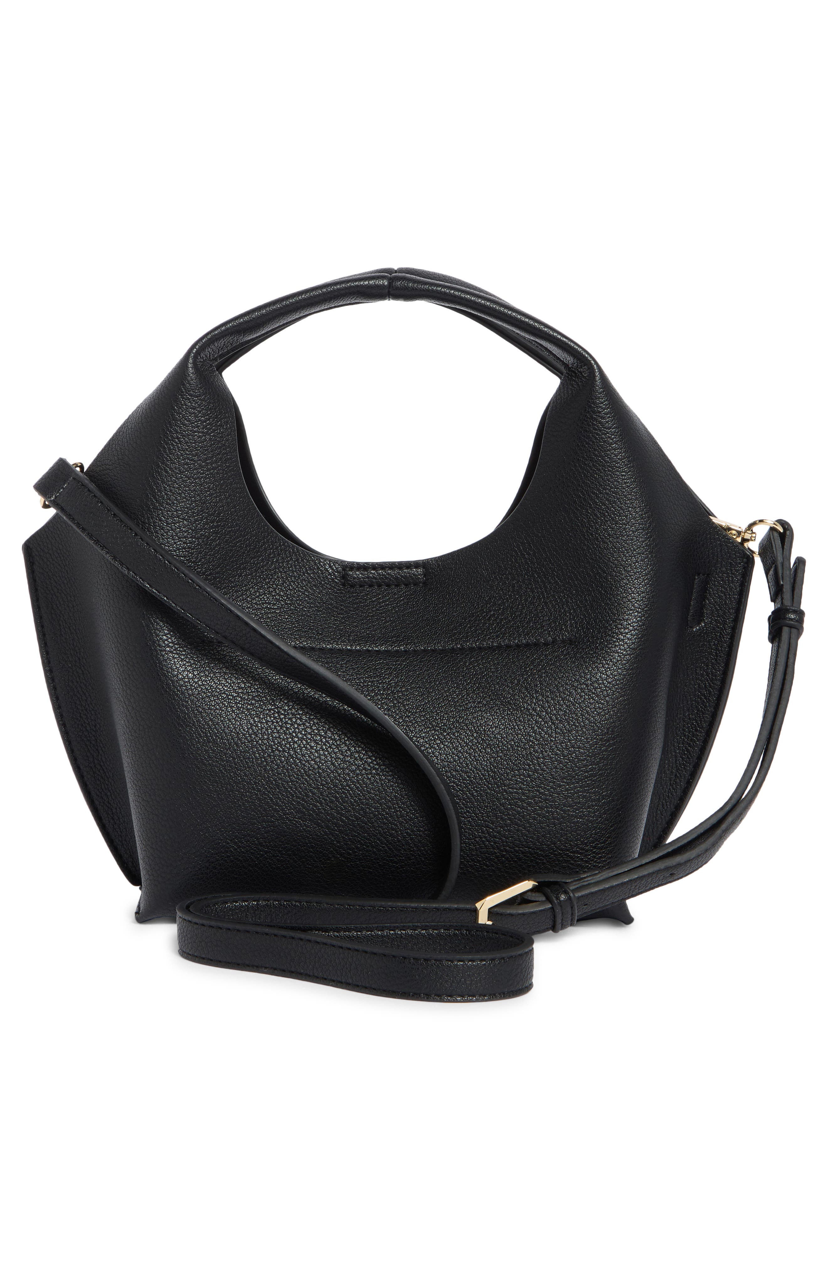 Dolce Vita Galen Cutout Faux Leather Handbag, Alternate, color, Black
