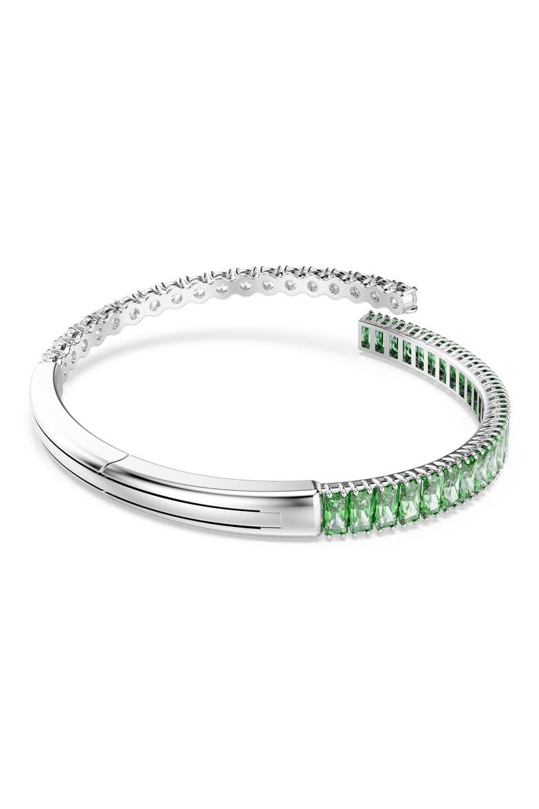 Matrix Bangle, Alternate, color, RHODIUM/ GREEN