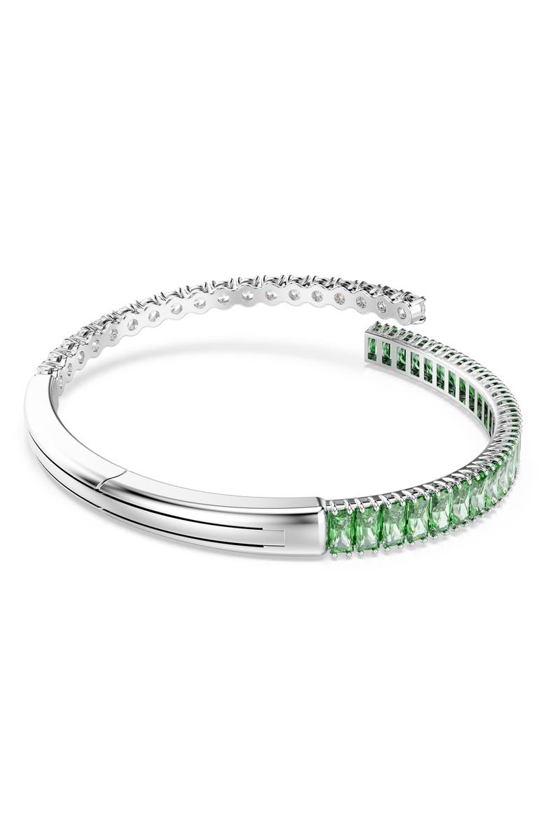 Swarovski Matrix Bangle, Alternate, color, Rhodium/ Green