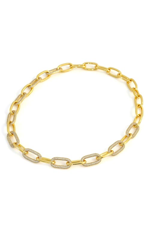 Dean Davidson Solene Pavé Statement Link Necklace In Gold