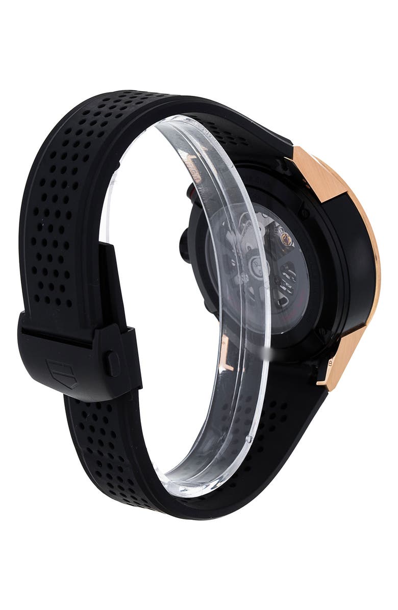 Watchfinder & Co. Tag Heuer Preowned 2017 Carrera Chronograph Rubber Strap Watch, 45mm, Alternate, color, 