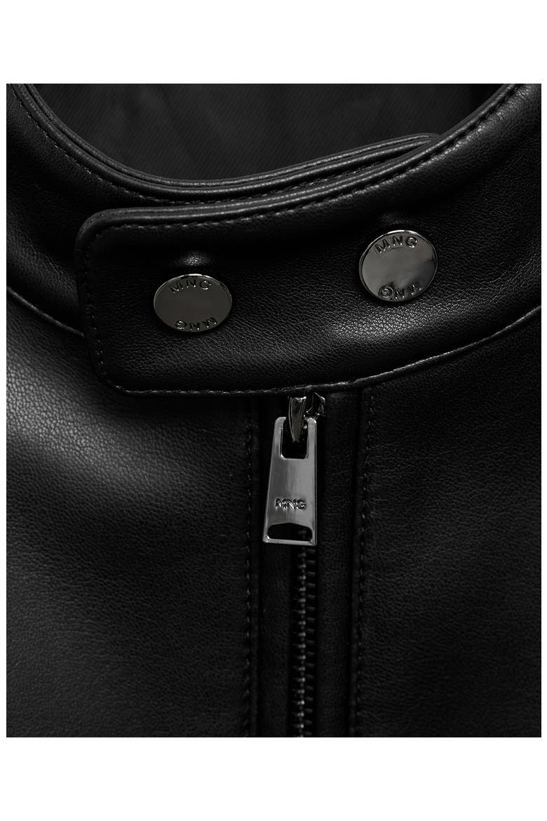 Faux Leather Biker Jacket, Alternate, color, BLACK