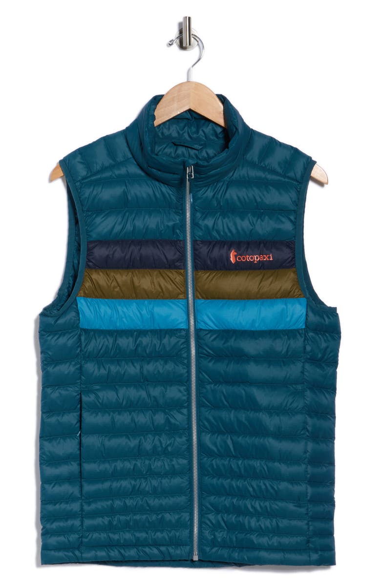 Cotopaxi Fuego Water Resistant 800 Fill Power Down Vest, Alternate, color, Abyss Stripes