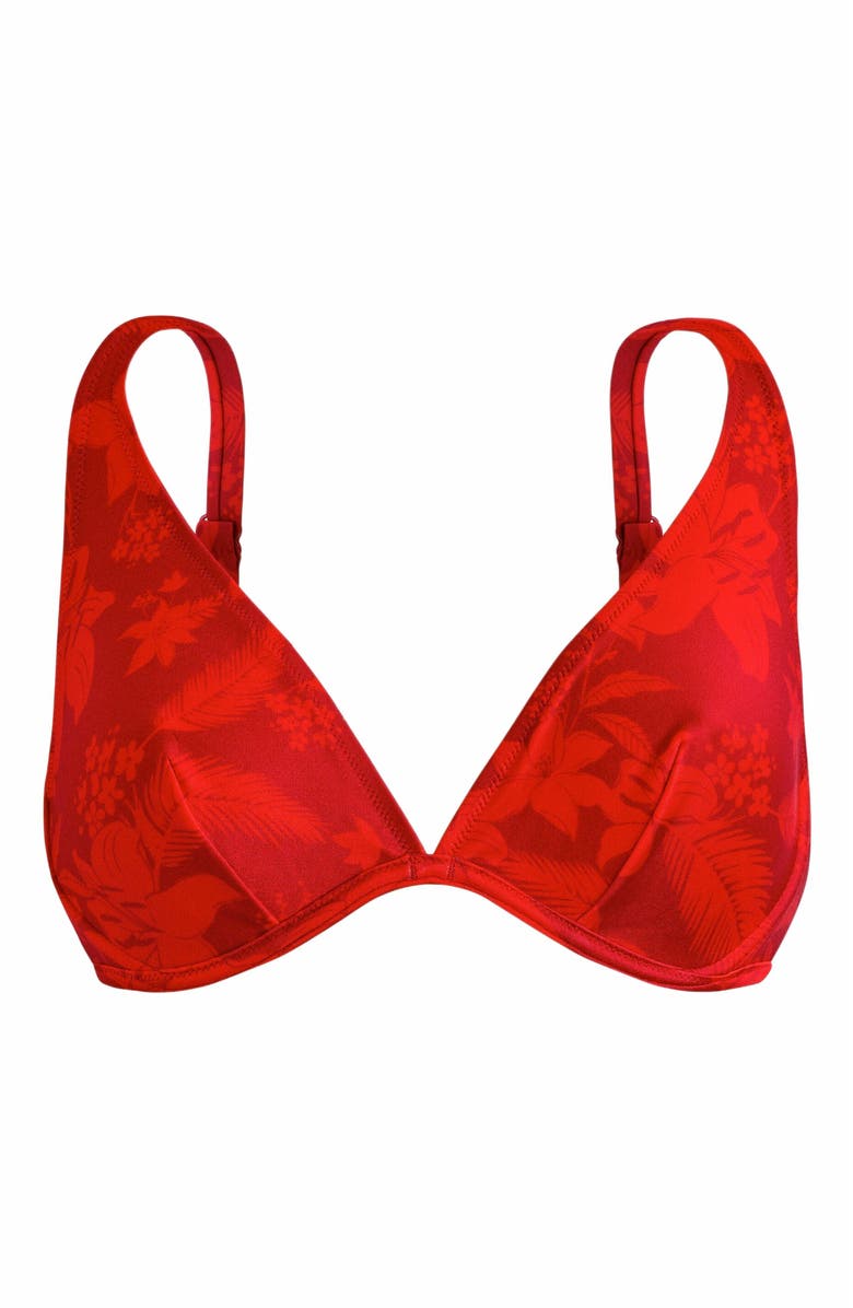 Vilebrequin Women's Flower Power Underwire Bikini Top, Alternate, color, Lipstick