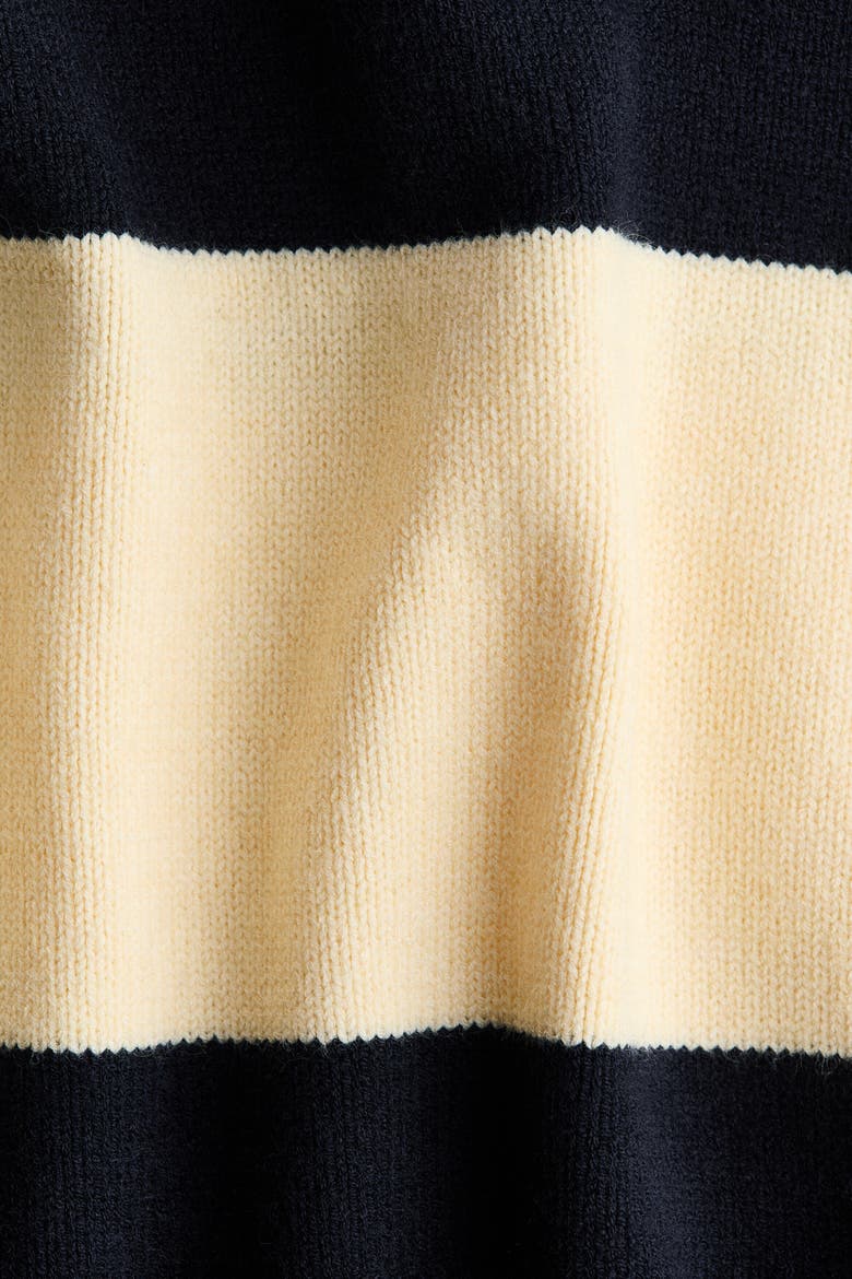 Sweater With Collar, Alternate, color, Light yellow/black striped