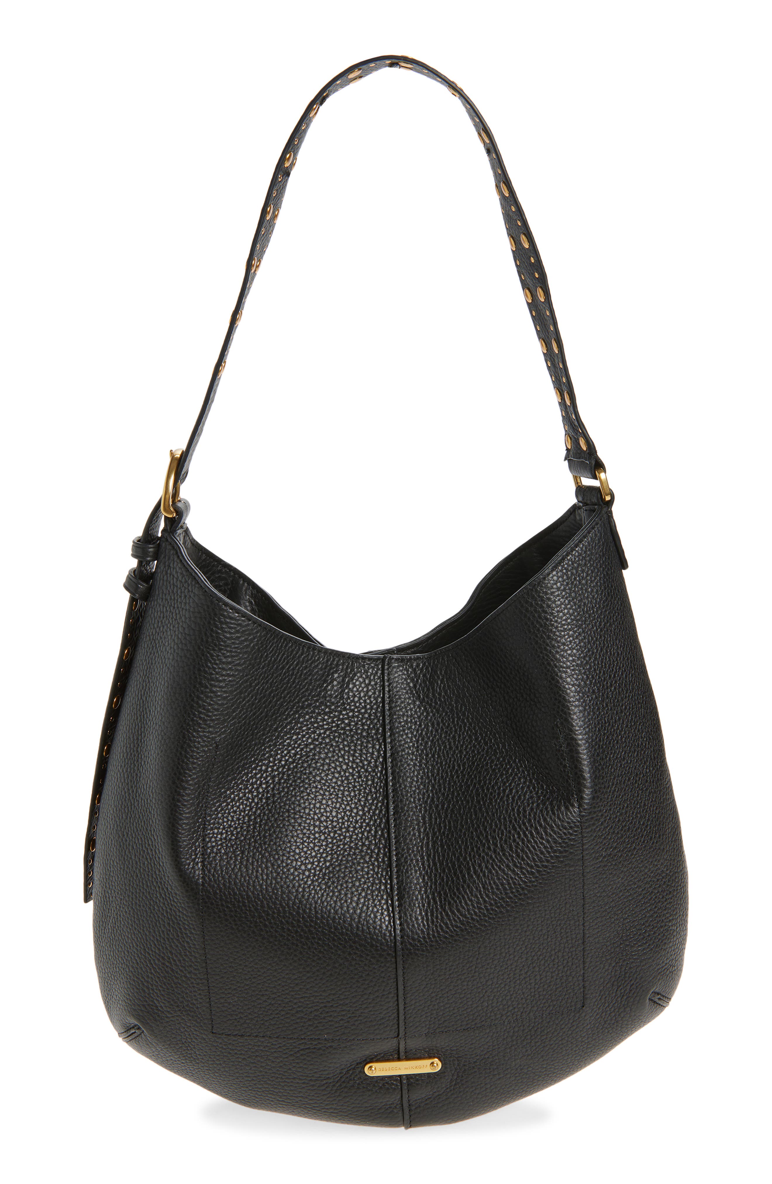 Rebecca Minkoff Naomi Leather Hobo Bag, Alternate, color, Black