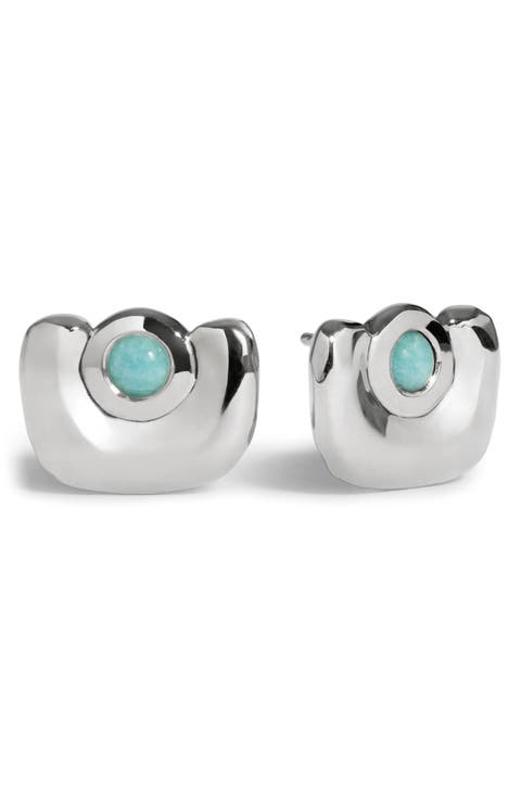 Amaia Sterling Silver Amazonite Stud Earrings