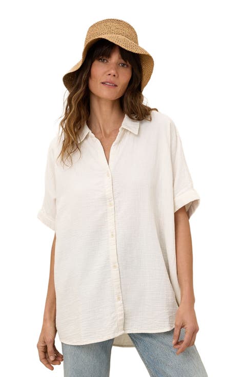 Organic Cotton Coastal Double Gauze Oversized Shirt