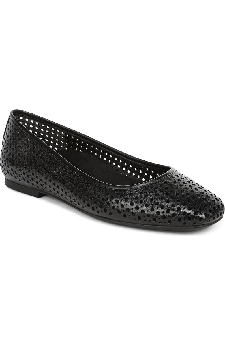 Vionic Orinda Perforated Ballet Flat, Main, color, Black