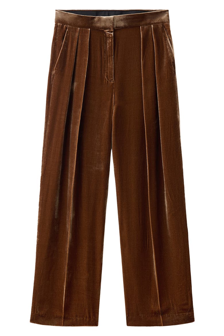 Straight Leg Velvet Pants, Main, color, CARAMEL