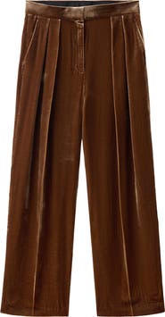 MANGO Straight Leg Velvet Pants