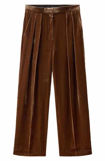 MANGO Straight Leg Velvet Pants