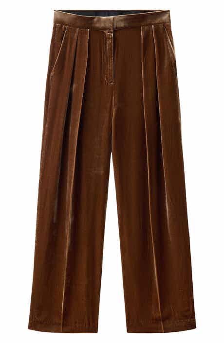 MANGO Straight Leg Velvet Pants
