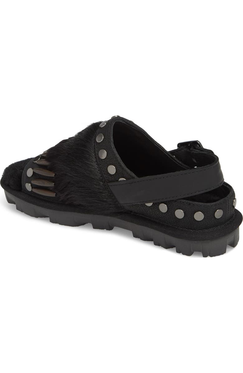 UGG<sup>®</sup> Biker Chic Genuine Shearling & Feather Sandal, Alternate, color,