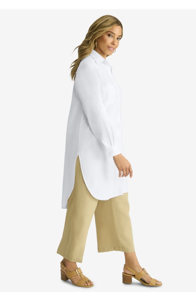 Jessica London Linen Mega Tunic, Alternate, color, White