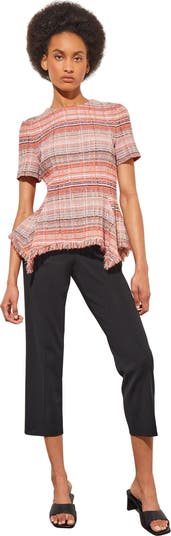 Ming Wang Tweed Peplum Top | Nordstrom