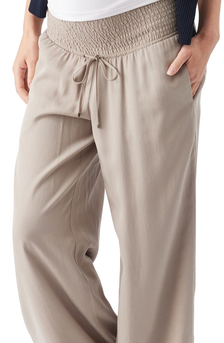 Ripe Maternity Wide Leg Tencel Pant, Alternate, color, Taupe