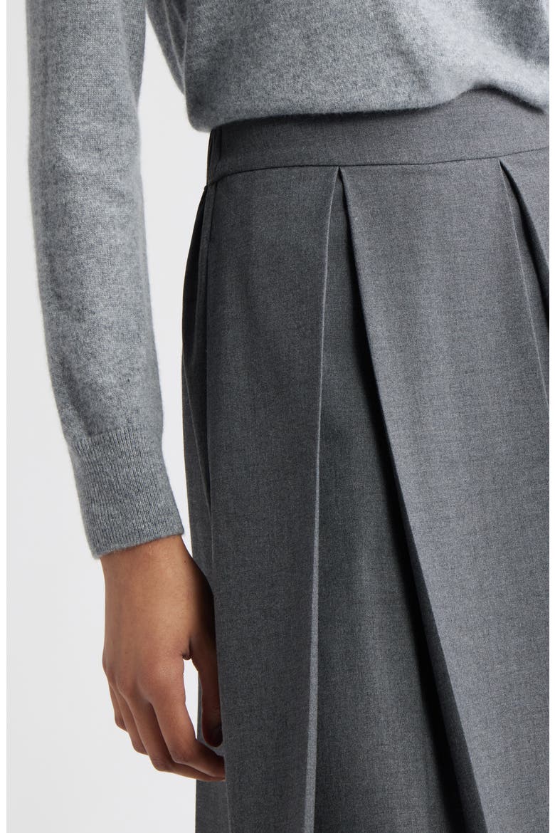 Pleated Midi Skirt, Alternate, color, GREY DARK HEATHER