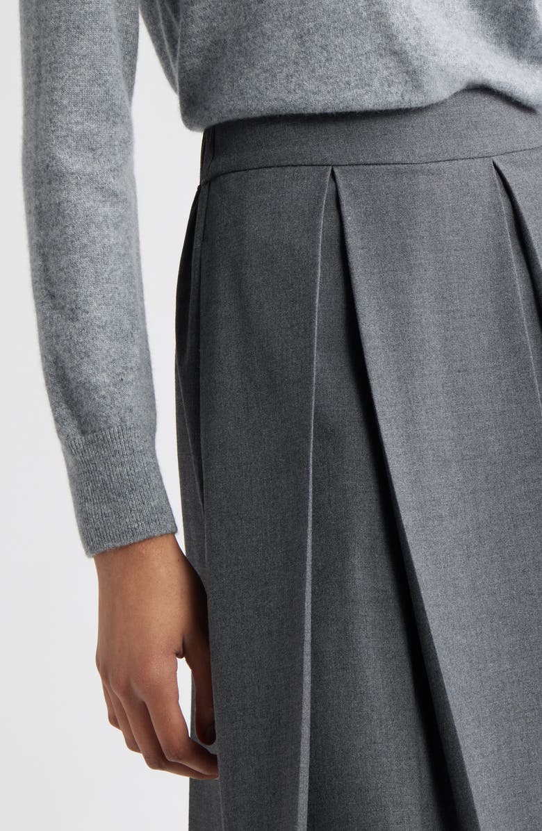 Nordstrom Pleated Midi Skirt, Alternate, color, Grey Dark Heather