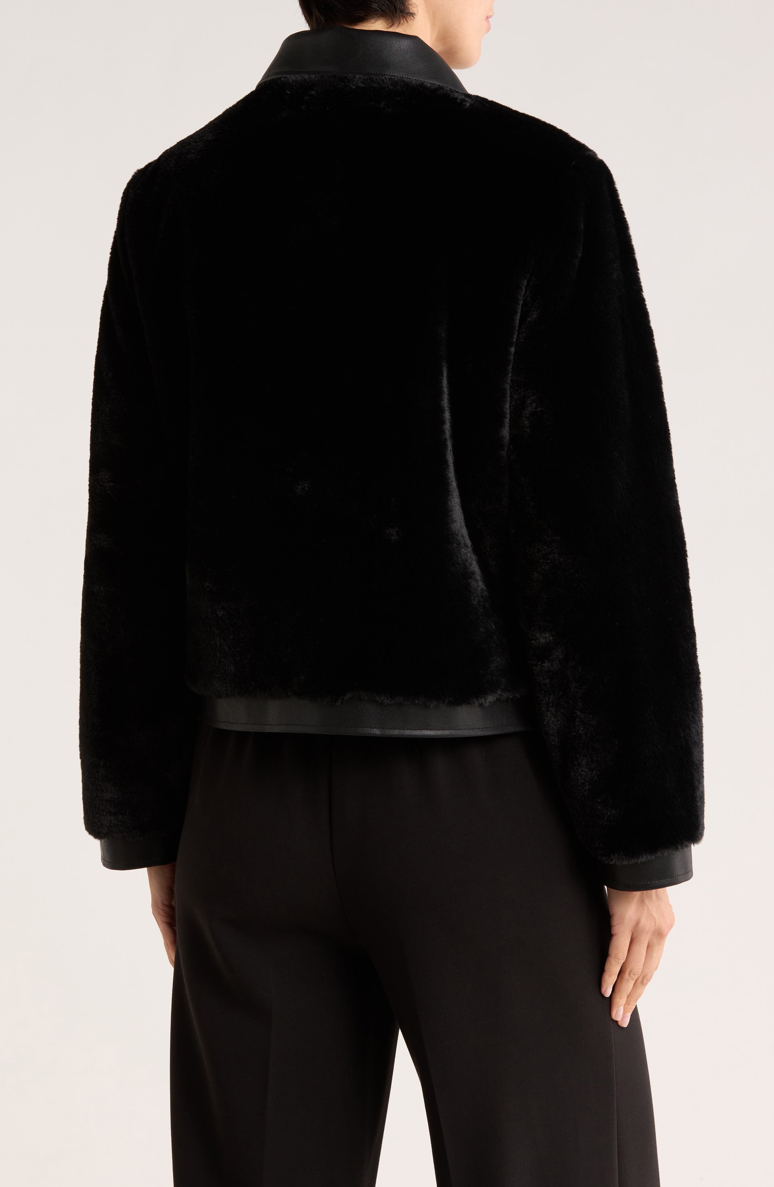 Rebecca Minkoff Faux Leather Puffer Jacket with Faux Fur Lining main image 0