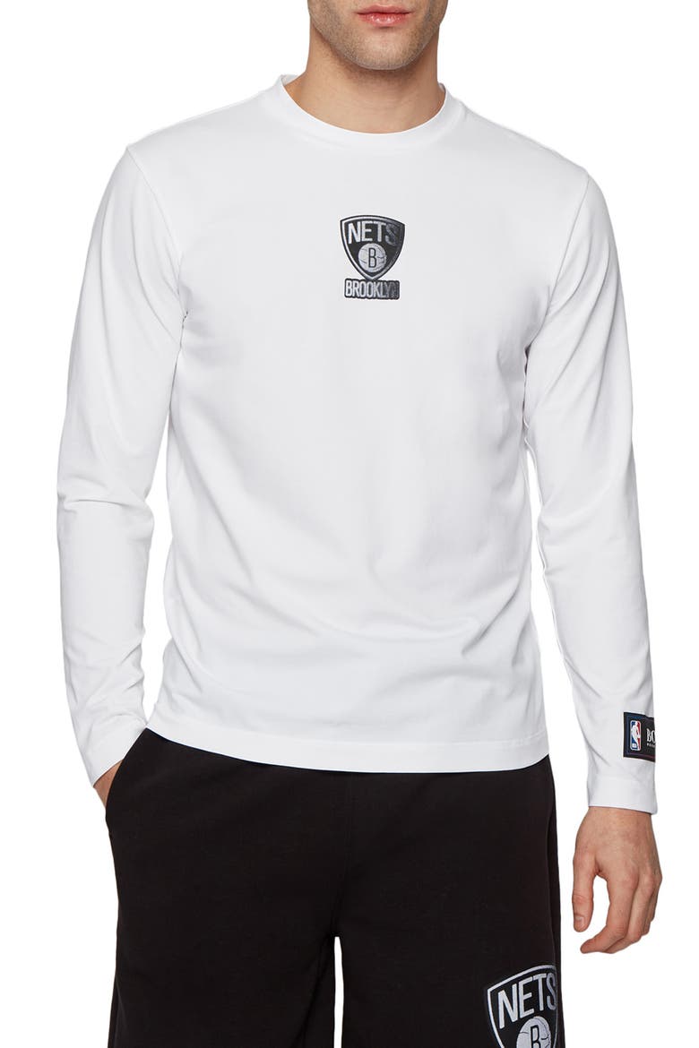 x NBA Threesixty Brooklyn Nets Long Sleeve Graphic Tee, Main, color, WHITE