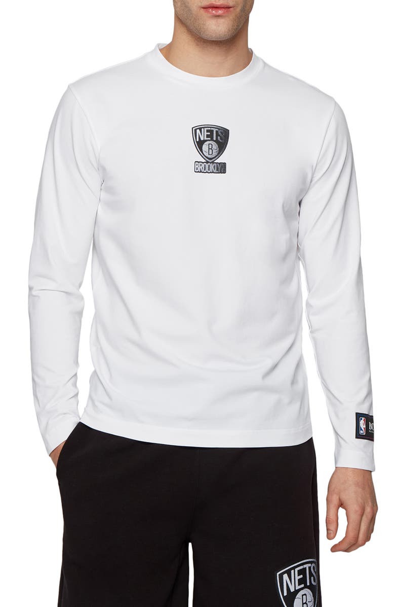 BOSS x NBA Threesixty Brooklyn Nets Long Sleeve Graphic Tee, Main, color, 