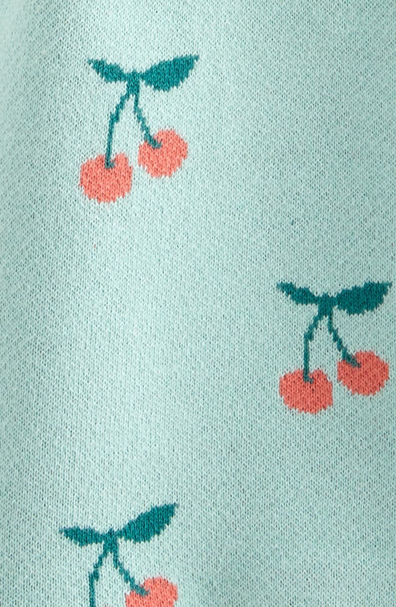 Tucker + Tate Ribbed Waist Cotton Romper, Alternate, color, Green Yucca Cherries