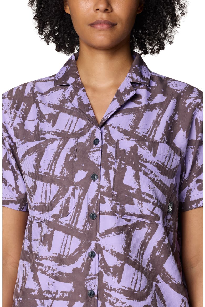 Sun Drift Cooling UPF 50+ Short Sleeve Shirt, Alternate, color, PURPLE SAGE BRUSHSTROKES PRINT