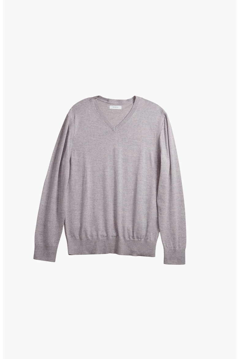 Cole Merino V-Neck Sweater, Alternate, color, Heather Grey