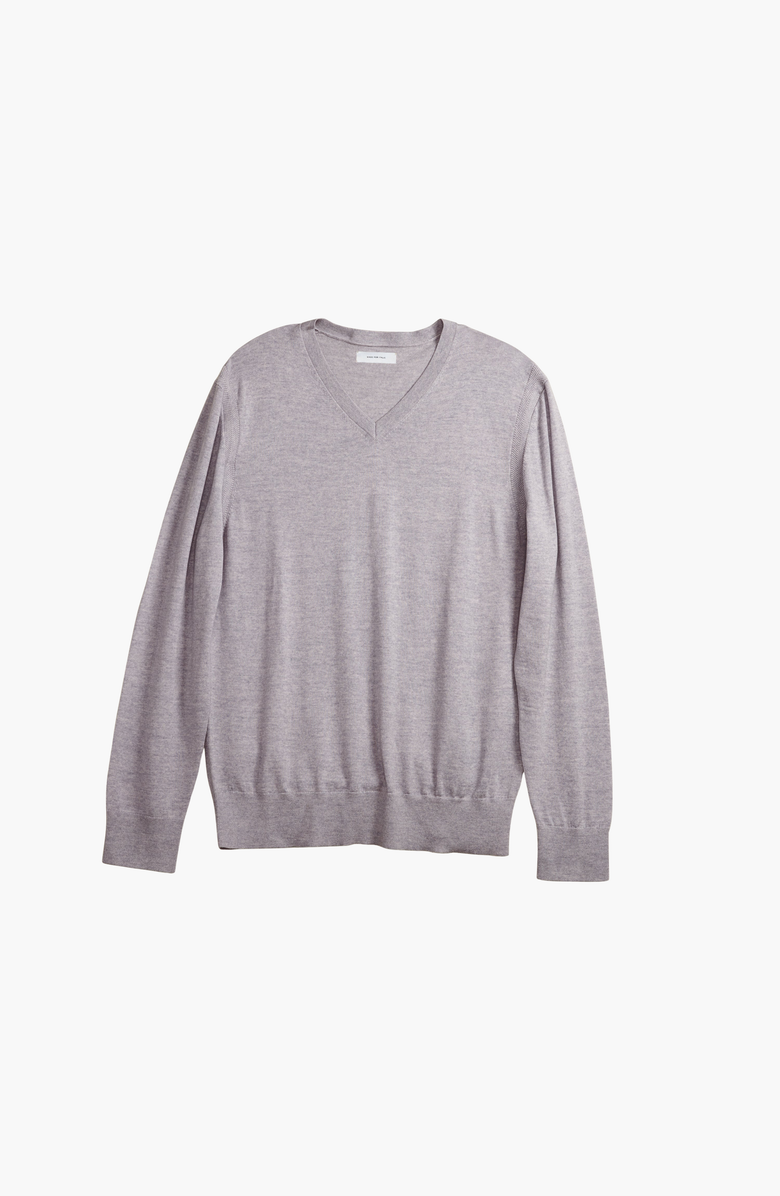 Italic Cole Merino V-Neck Sweater, Alternate, color, Heather Grey