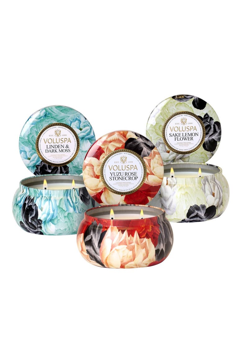 'Maison Jardin' Two-Wick Candle Trio, Main, color, NO COLOR