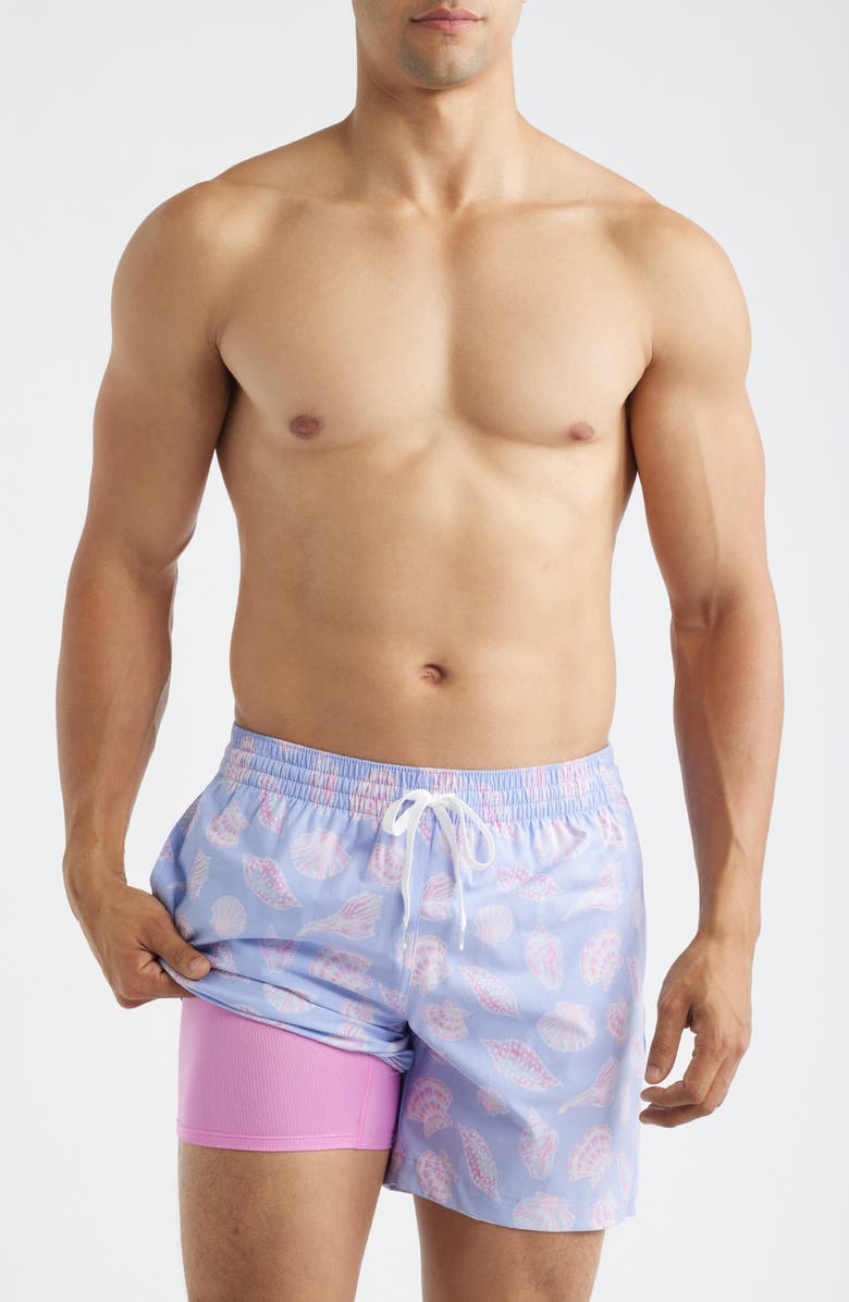 Chubbies Shell Yeahs 5.5-Inch Swim Trunks, Alternate, color, Light/ Pastel Purple