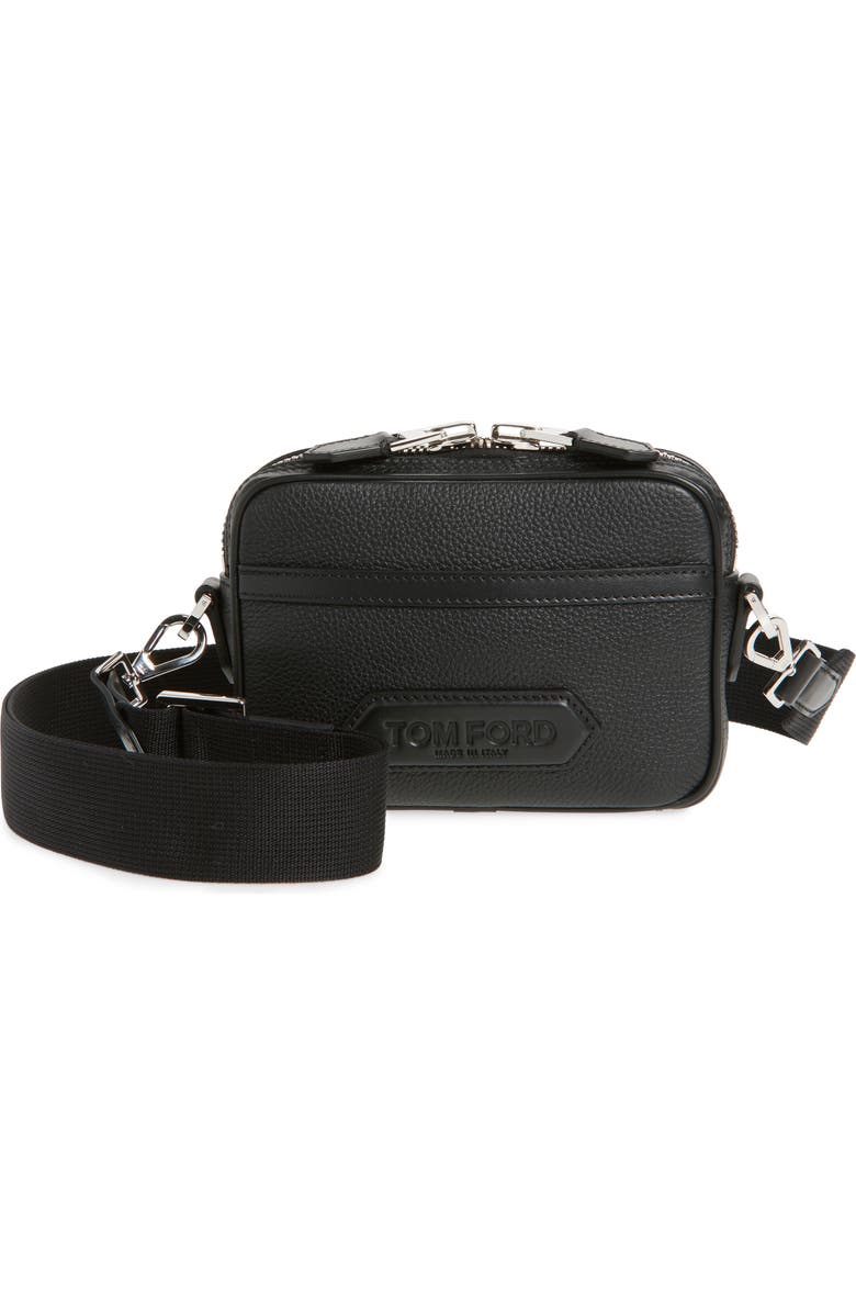 TOM FORD Mini Calfskin Leather Crossbody Bag, Main, color, 1N001 Black