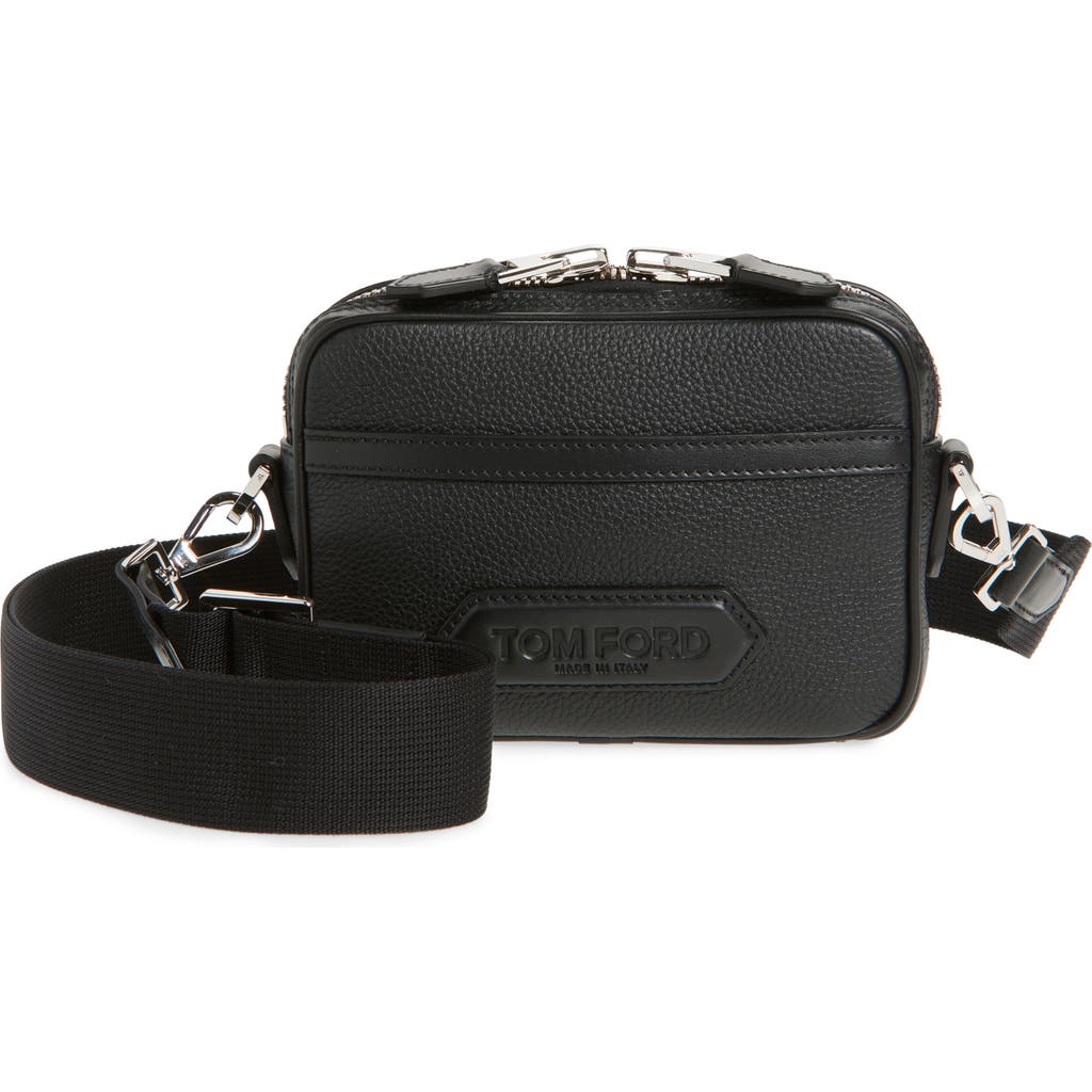 Tom Ford Mini Calfskin Leather Crossbody Bag In 1n001 Black