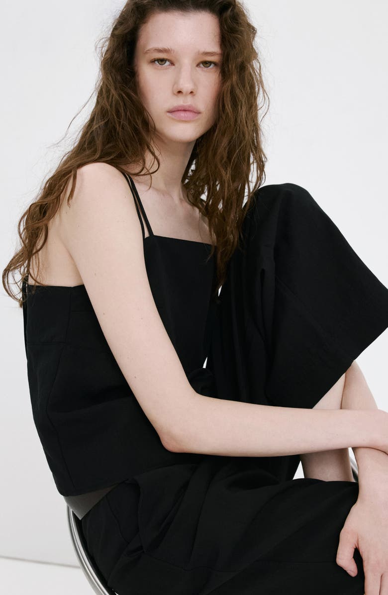 MANGO Pantalon Espresso Belted Straight Leg Pants, Alternate, color, Black