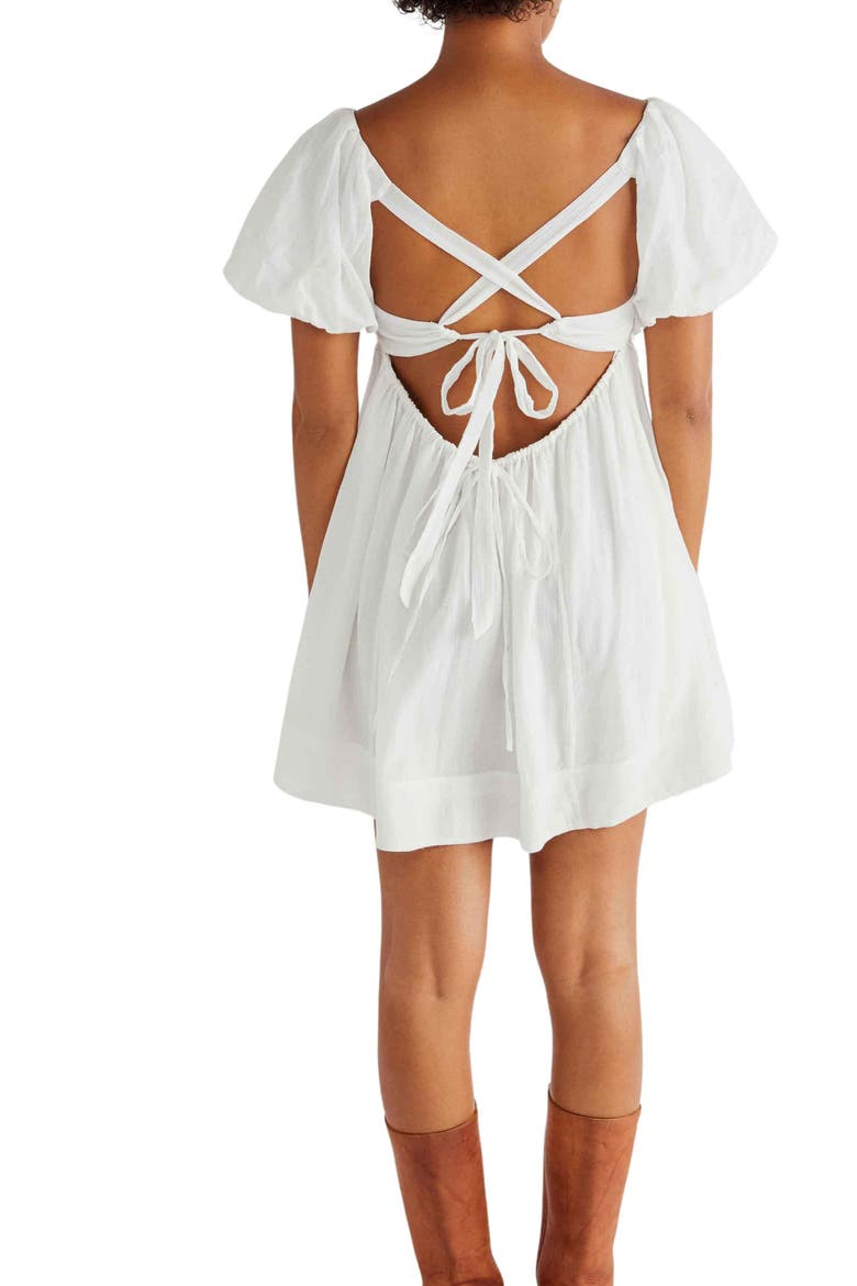 marina tie back cotton crinkle babydoll dress Free People Marina Tie Back Cotton Crinkle Babydoll Dress In Ivory