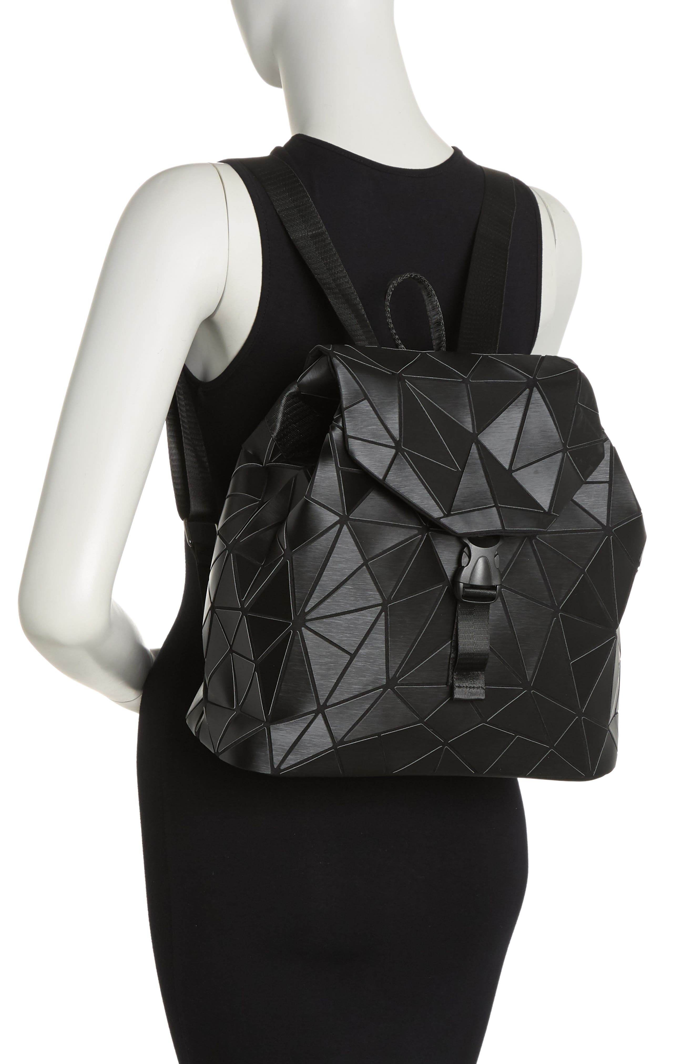 PATRIZIA LUCA Slanted Triangle Backpack, Alternate, color, Matte Black
