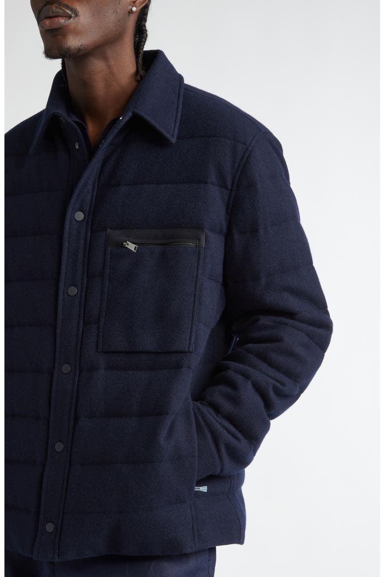 Oasi Quilted Water Repellent Cashmere Down Shirt Jacket, Alternate, color, NAVY
