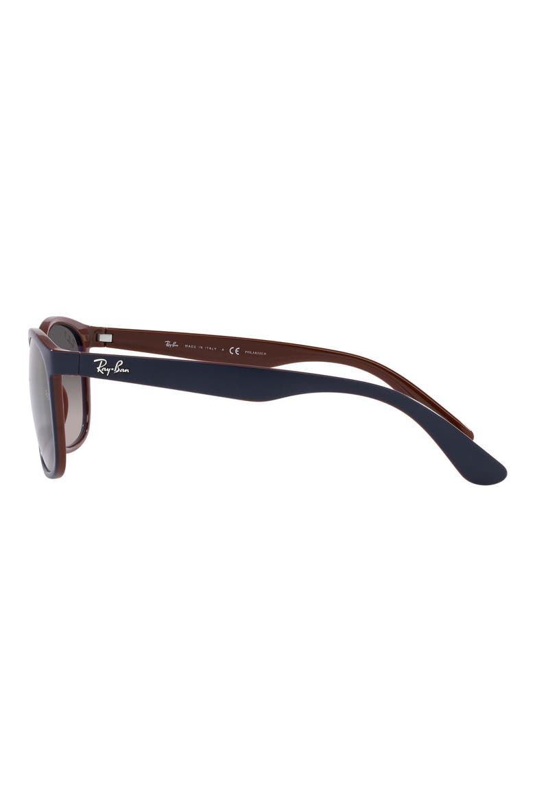 56mm Polarized Square Sunglasses, Alternate, color, MATTE BLUE