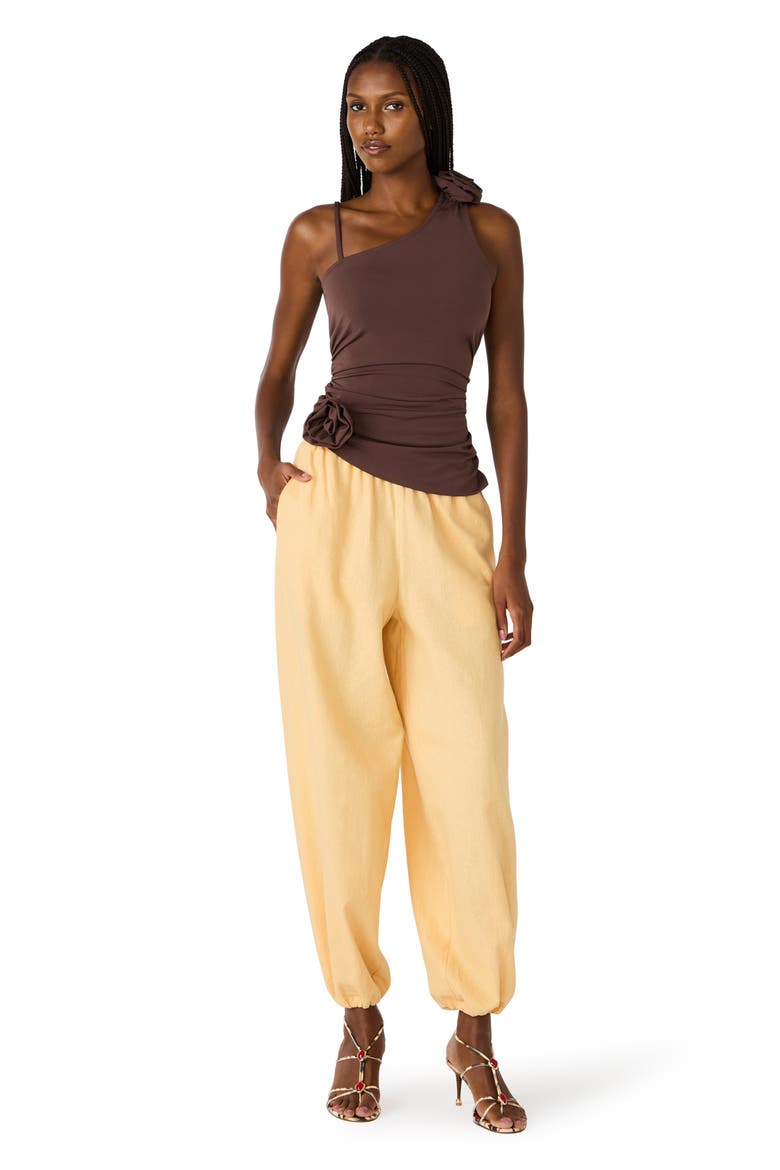 Hadleigh Asymmetric Ruched Tank, Alternate, color, WALNUT