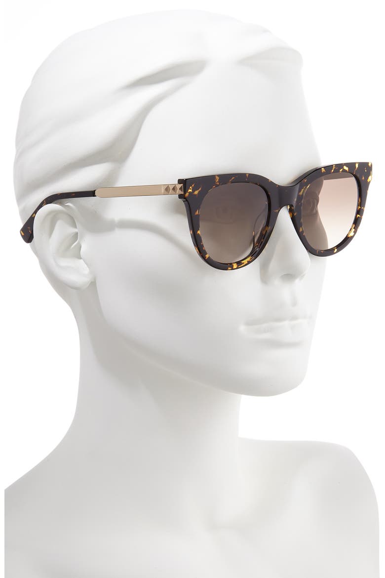 Stevie 49mm Round Sunglasses, Alternate, color, BLACK HAVANA/ GOLD