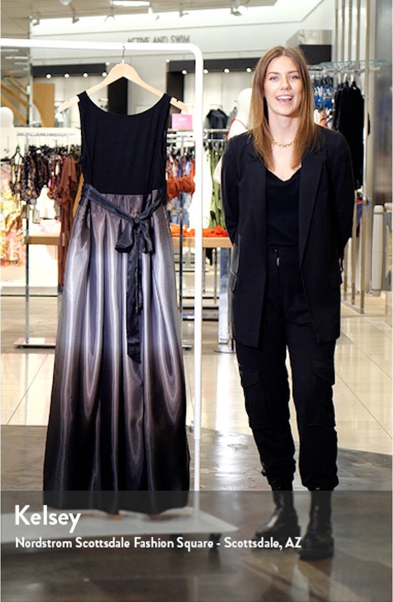 SLNY Ombre Satin Gown, sales video thumbnail