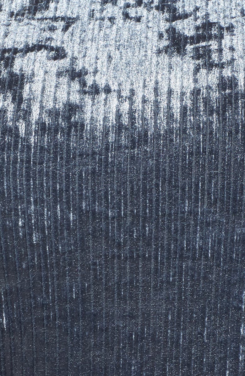 ELVI Plissé Velvet Bell Sleeve Dress, Alternate, color, 